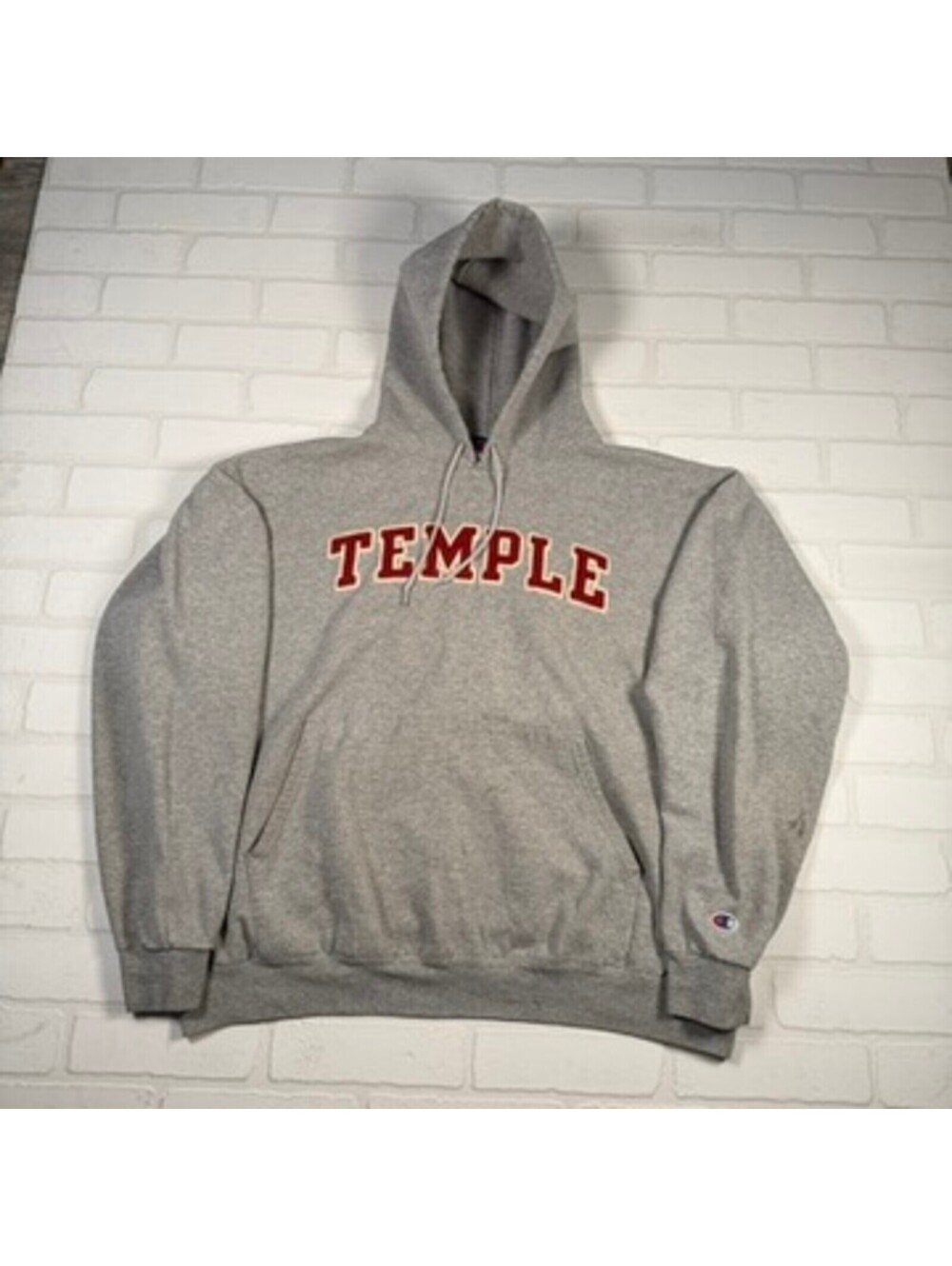 Champion Temple University Varsity Letter Pullover Hoodie Size 2XL Gray